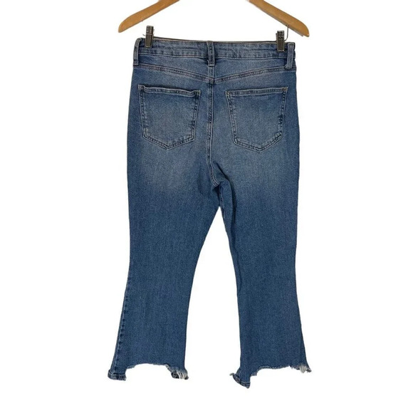 No Boundaries Jeans Juniors 9 Distressed Frayed Hem Cropped High Waisted Denim - Picture 5 of 7